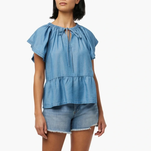 Joe’s jeans, flutter sleeve chambray blouse Nwt - Picture 1 of 7